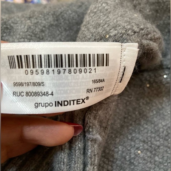 Zara KNIT BOMBER JACKET WITH FAUX PEARLS - Picture 7 of 7